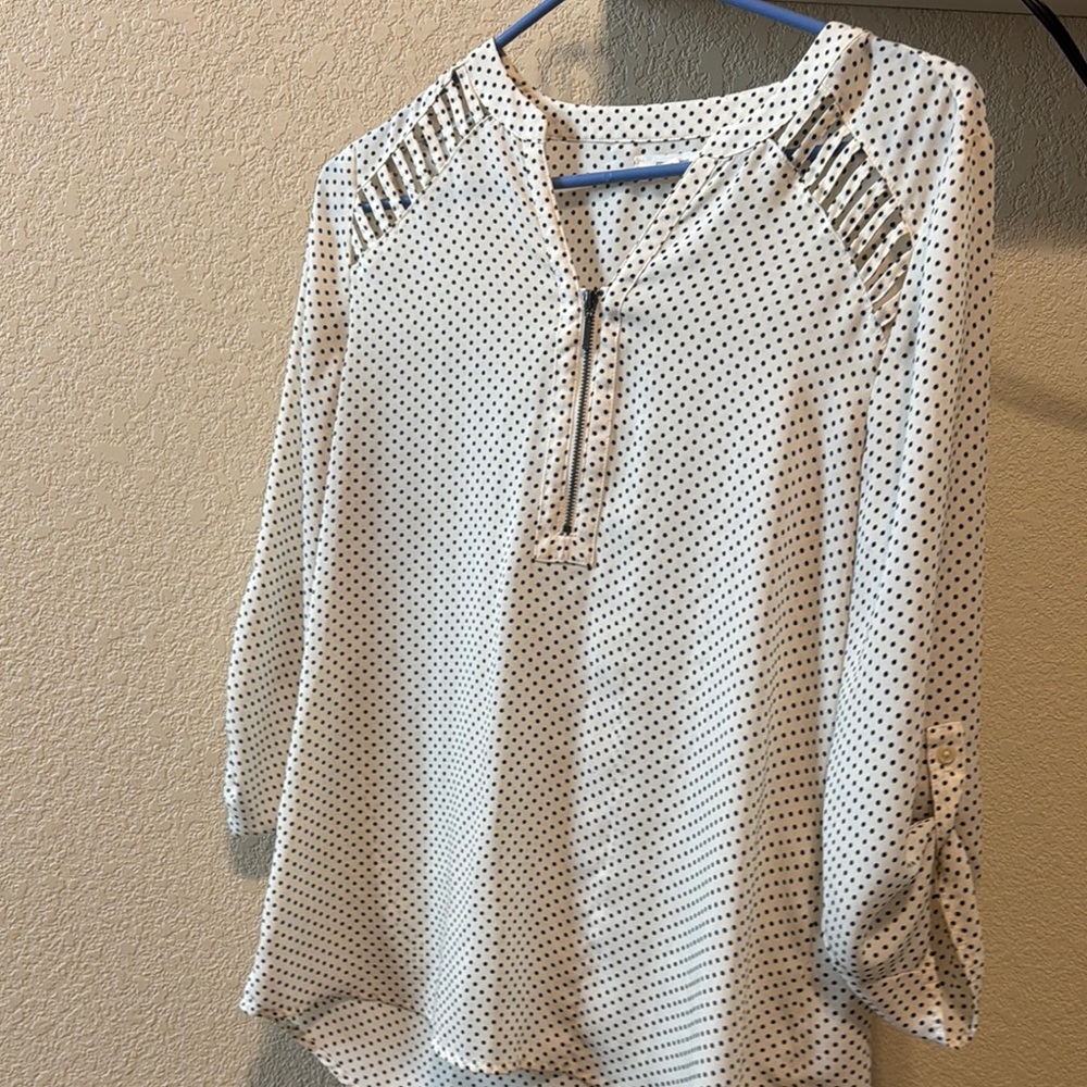 Maurices White Cream Blouse 3/4 Sleeve Relaxed Fit